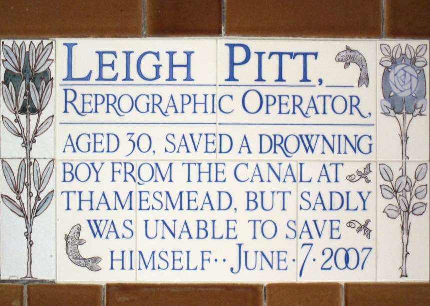 Leigh Pitt Plaque Postman's Park